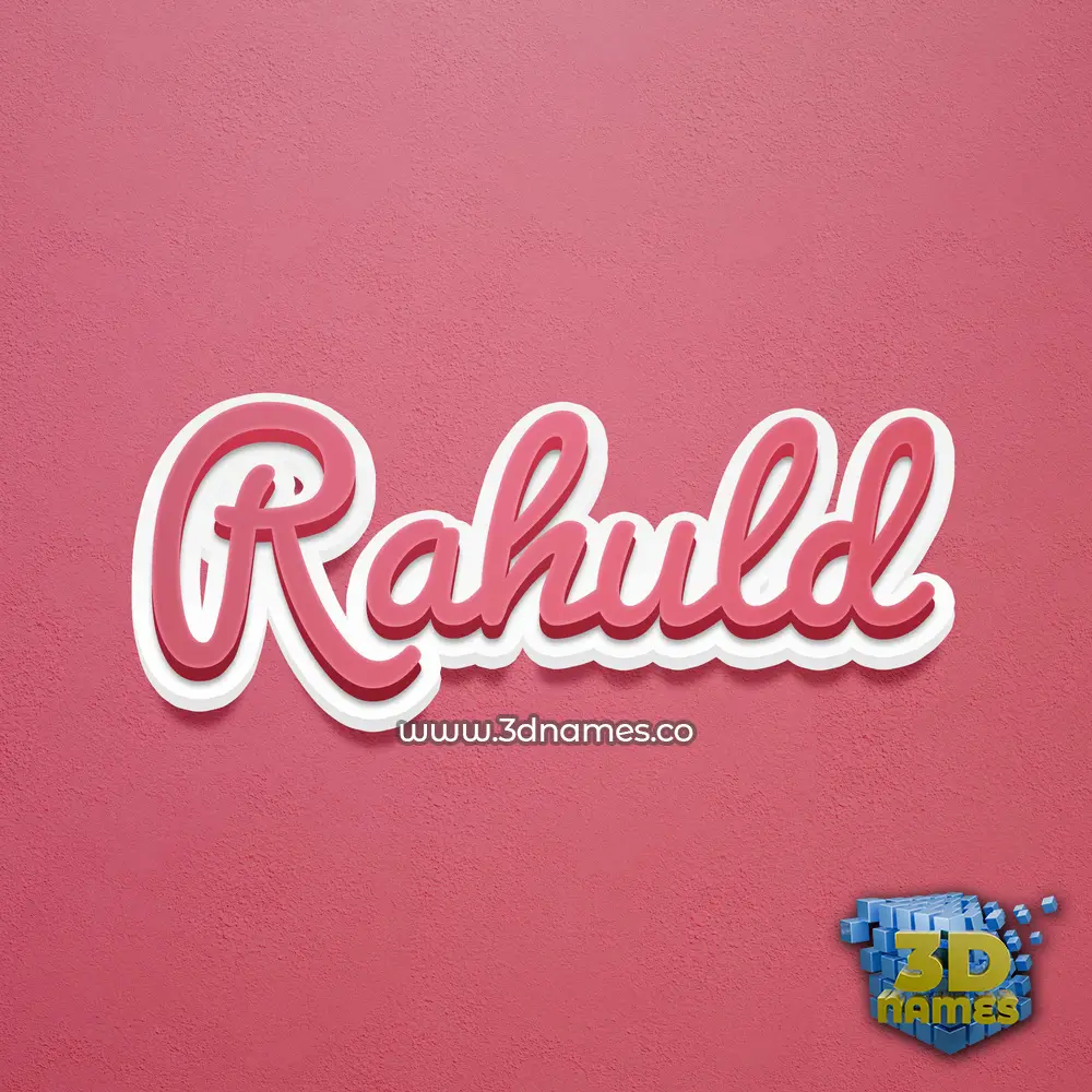 rahuld in Red Scribble style - 3D name wallpaper