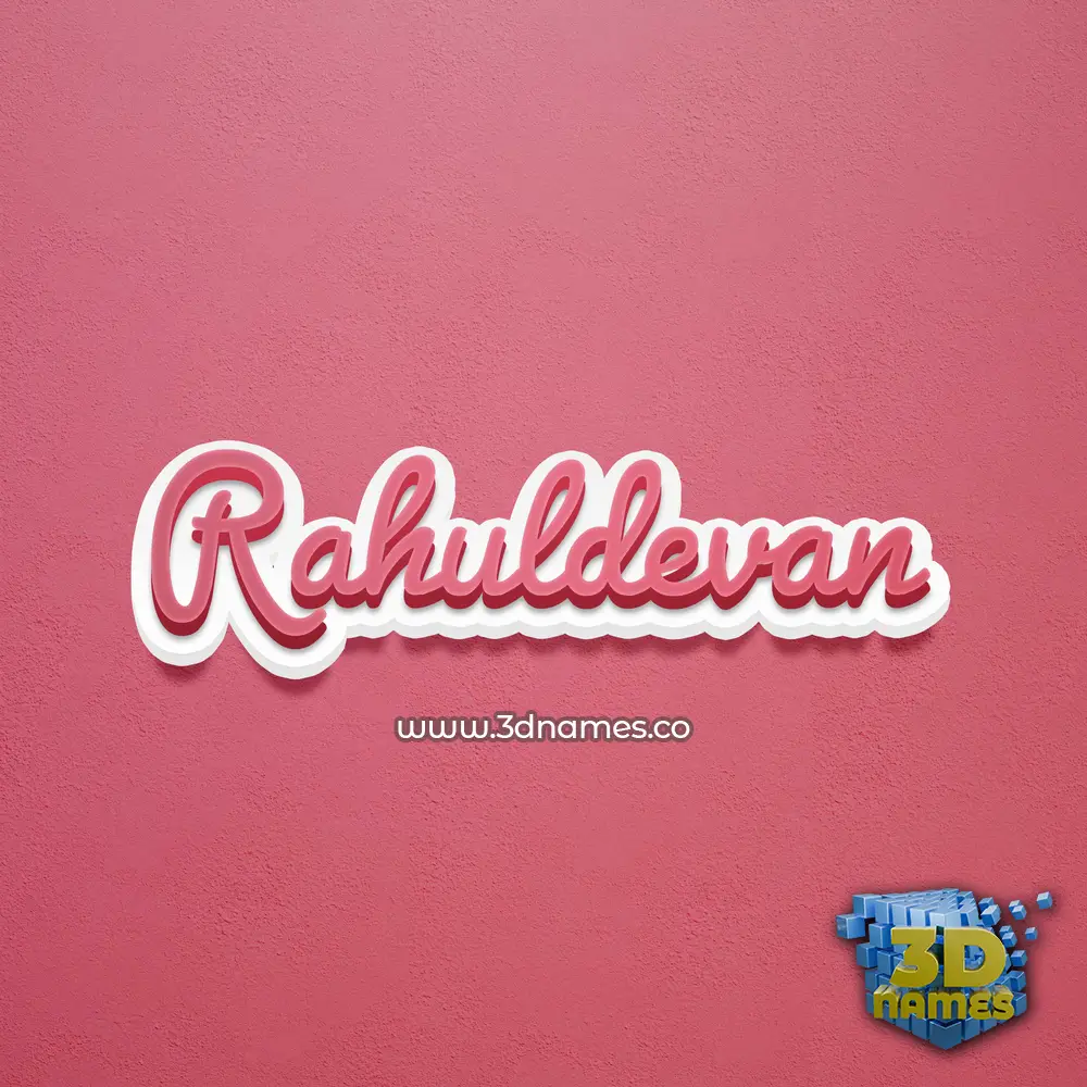 rahuldevan in Red Scribble style - 3D name wallpaper