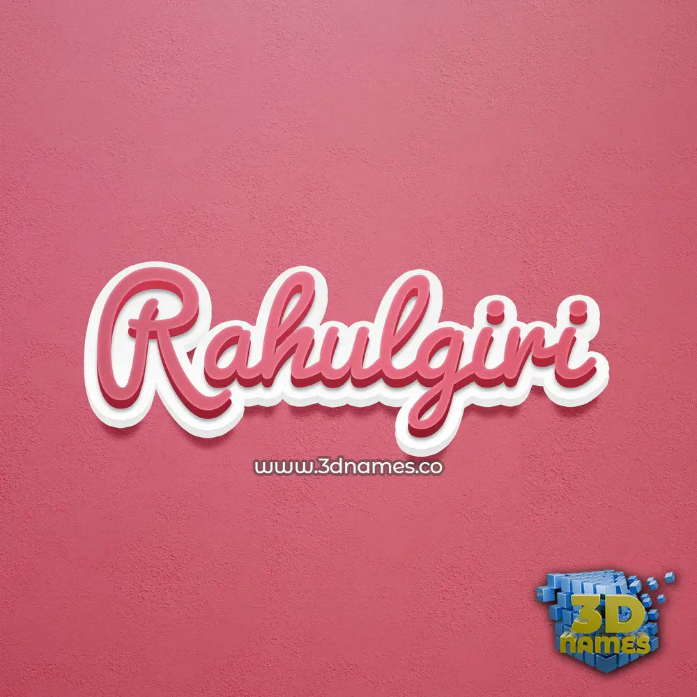 rahulgiri in Red Scribble style - 3D name wallpaper