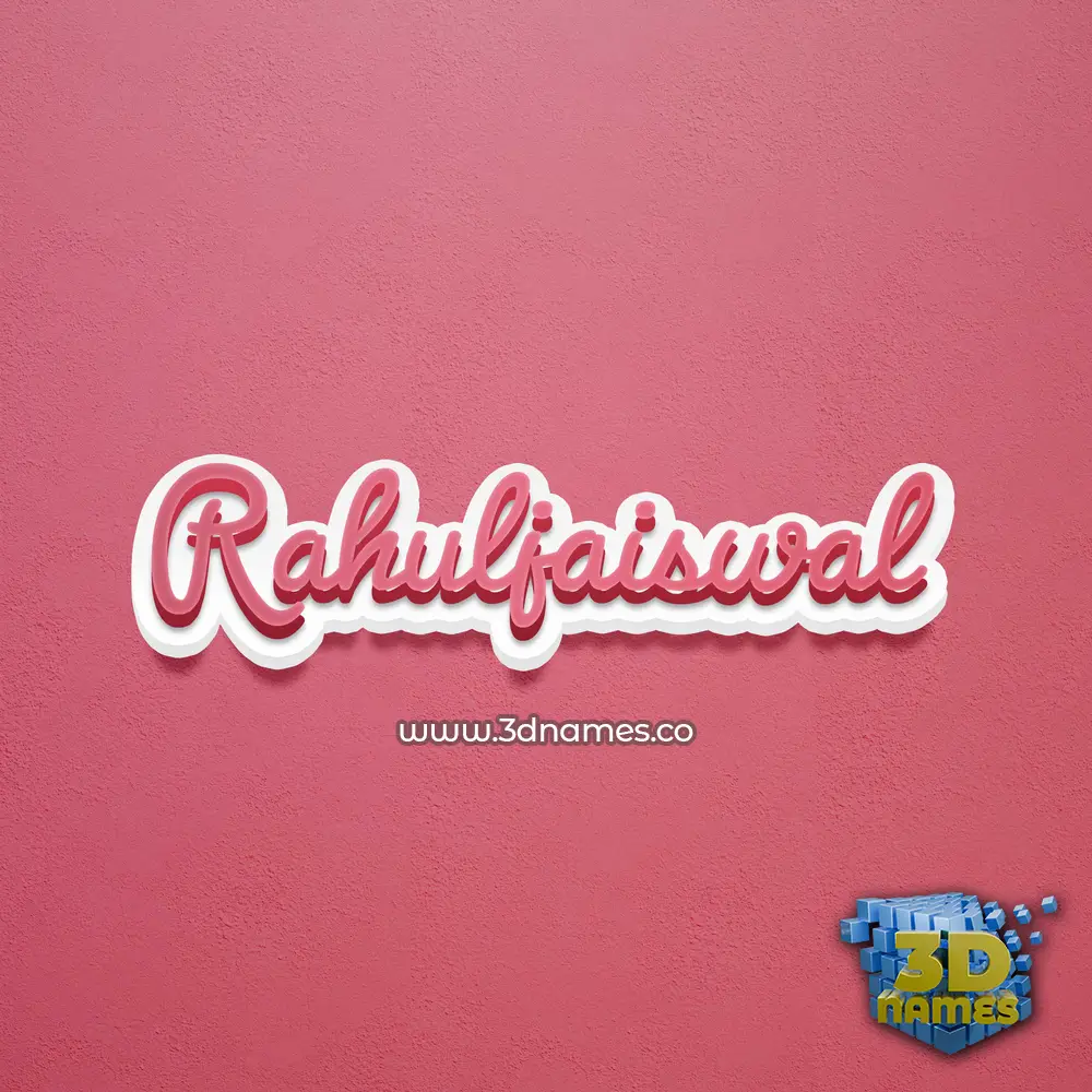 rahuljaiswal in Red Scribble style - 3D name wallpaper