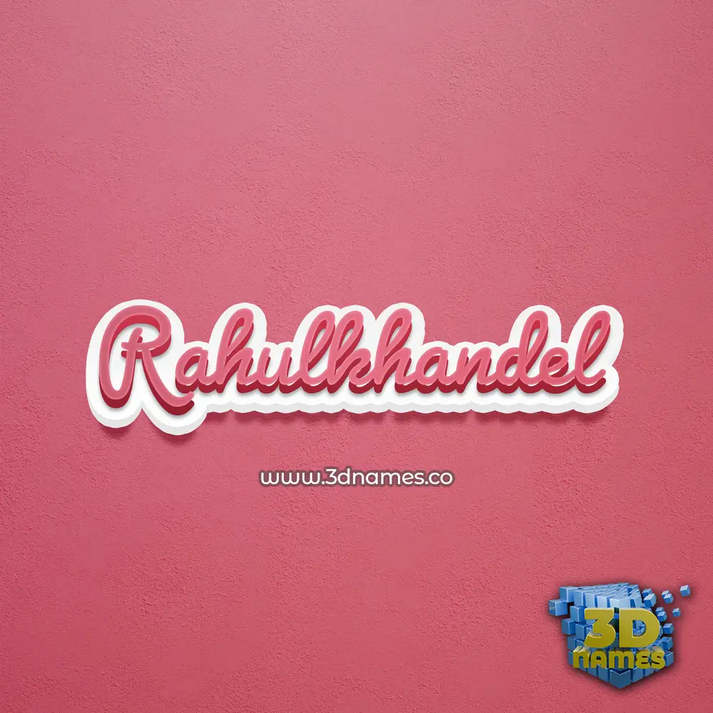 rahulkhandel in Red Scribble style - 3D name wallpaper