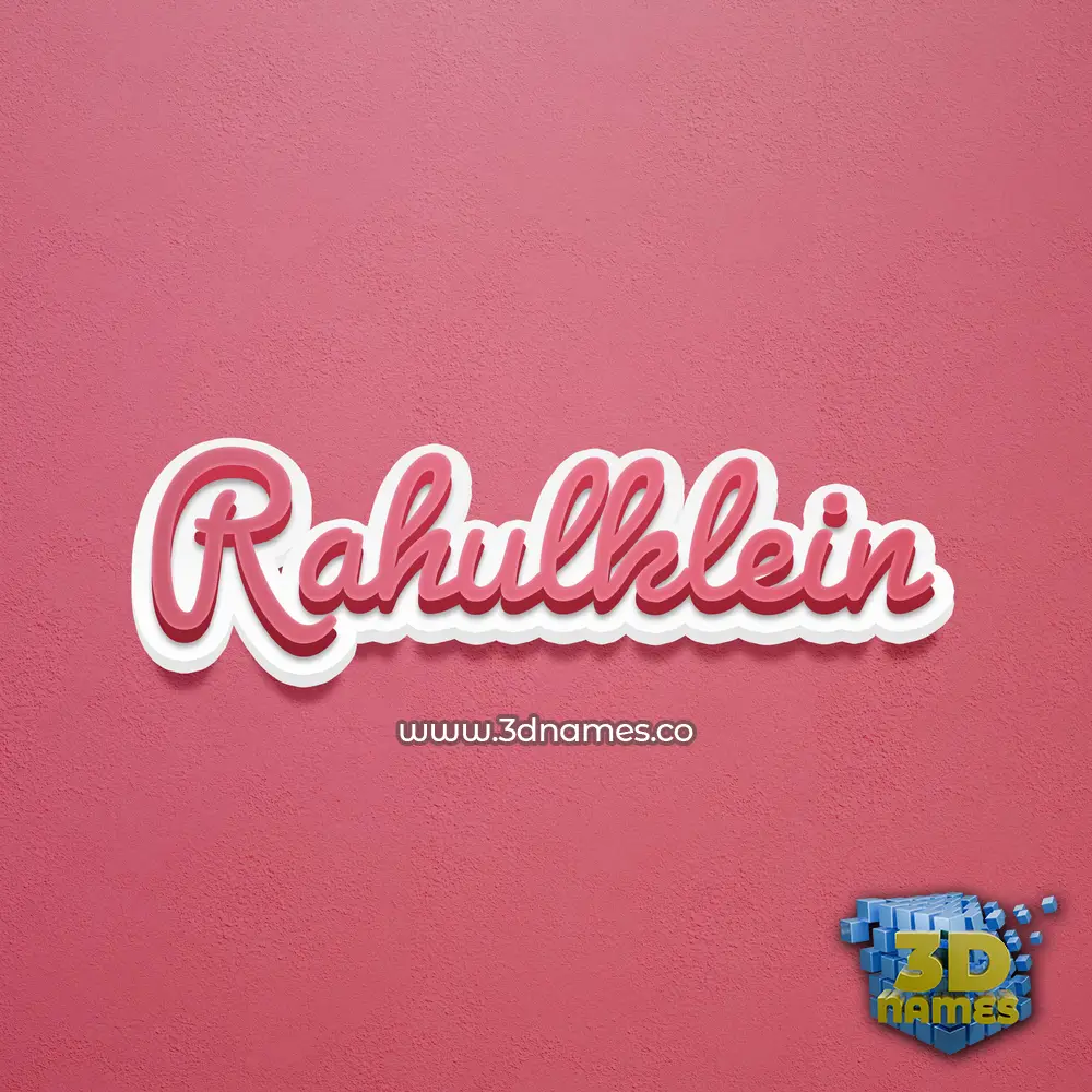 rahulklein in Red Scribble style - 3D name wallpaper