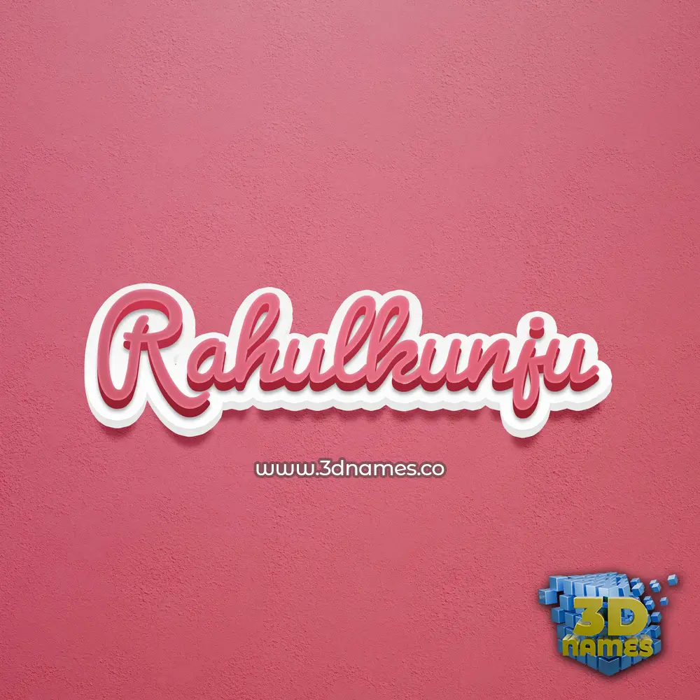 rahulkunju in Red Scribble style - 3D name wallpaper
