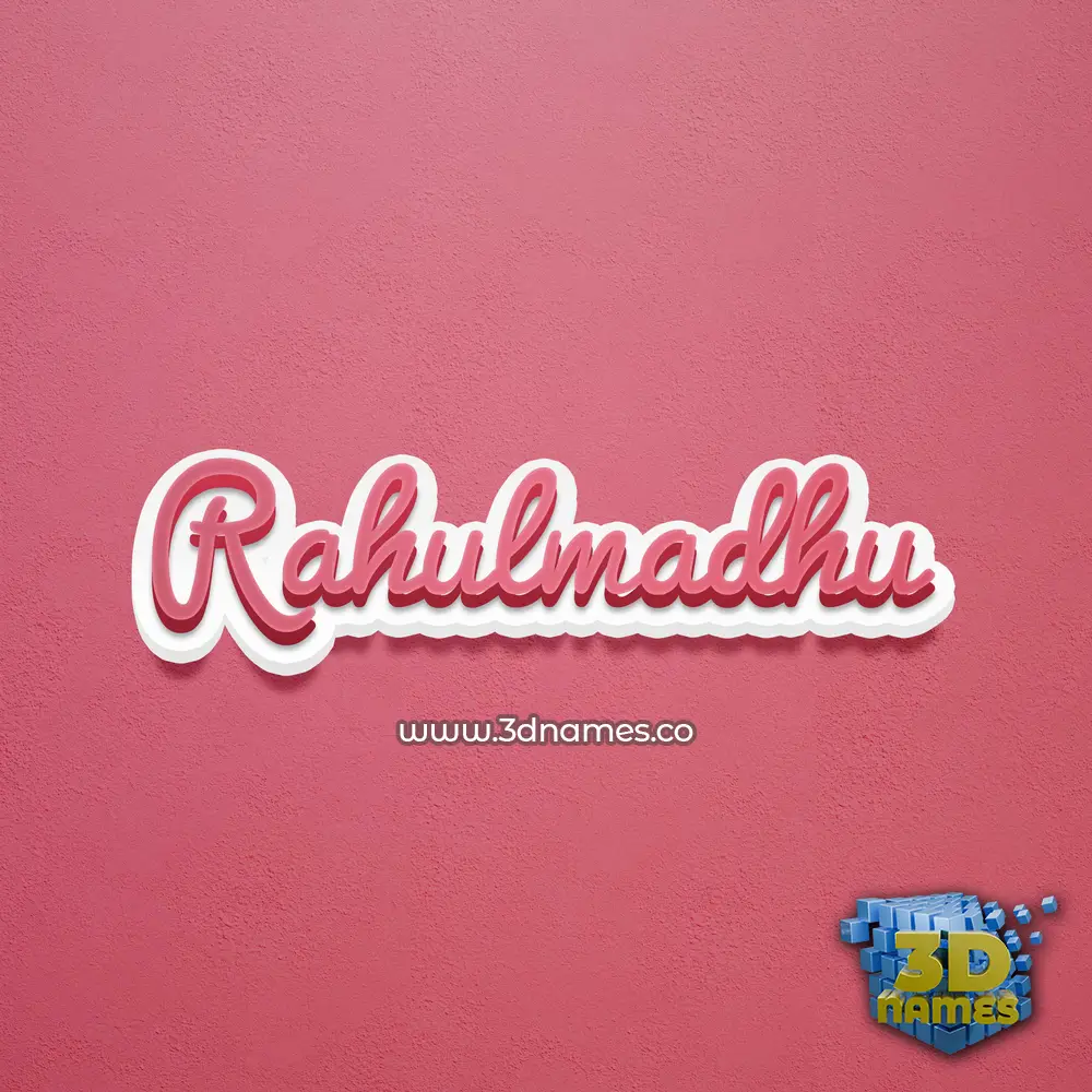 rahulmadhu in Red Scribble style - 3D name wallpaper
