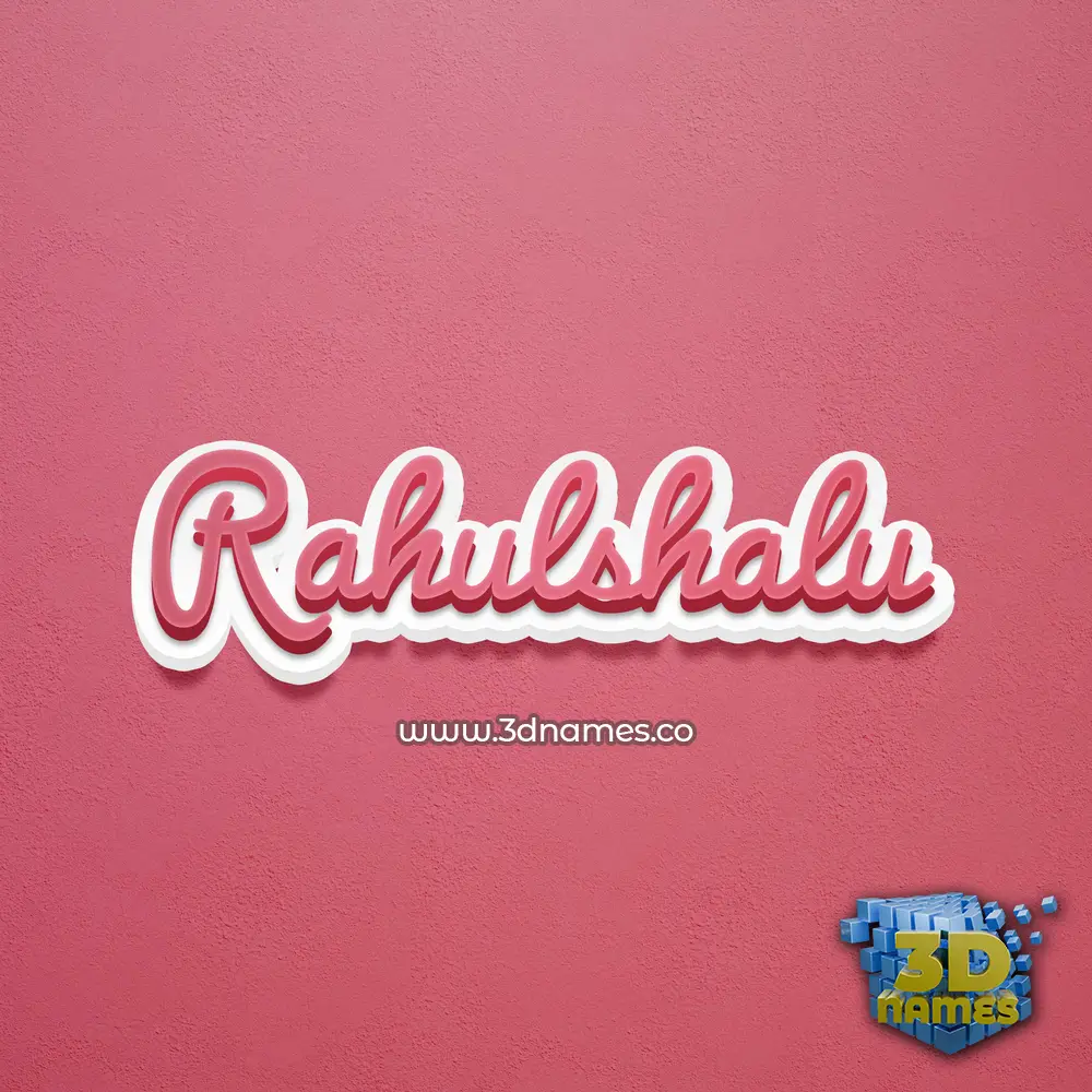 rahulshalu in Red Scribble style - 3D name wallpaper