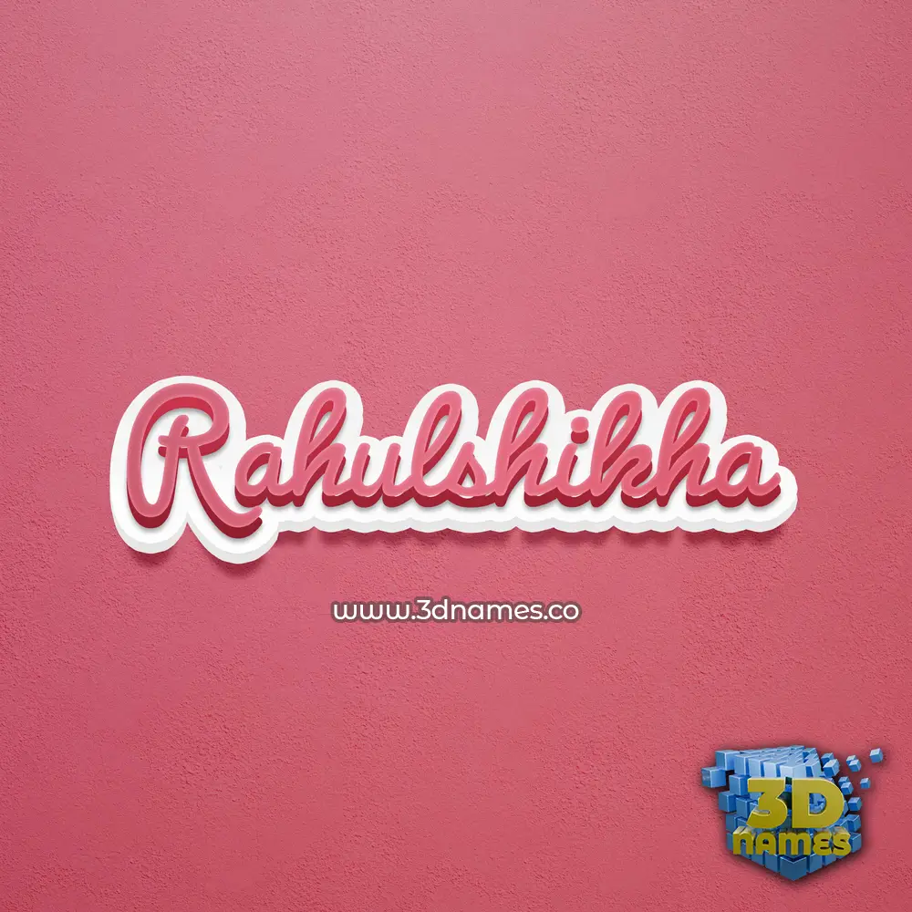 rahulshikha in Red Scribble style - 3D name wallpaper