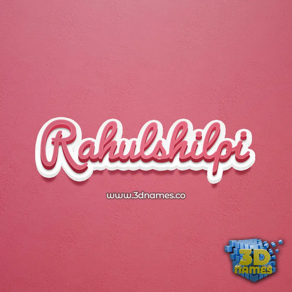 rahulshilpi in Red Scribble style - 3D name wallpaper