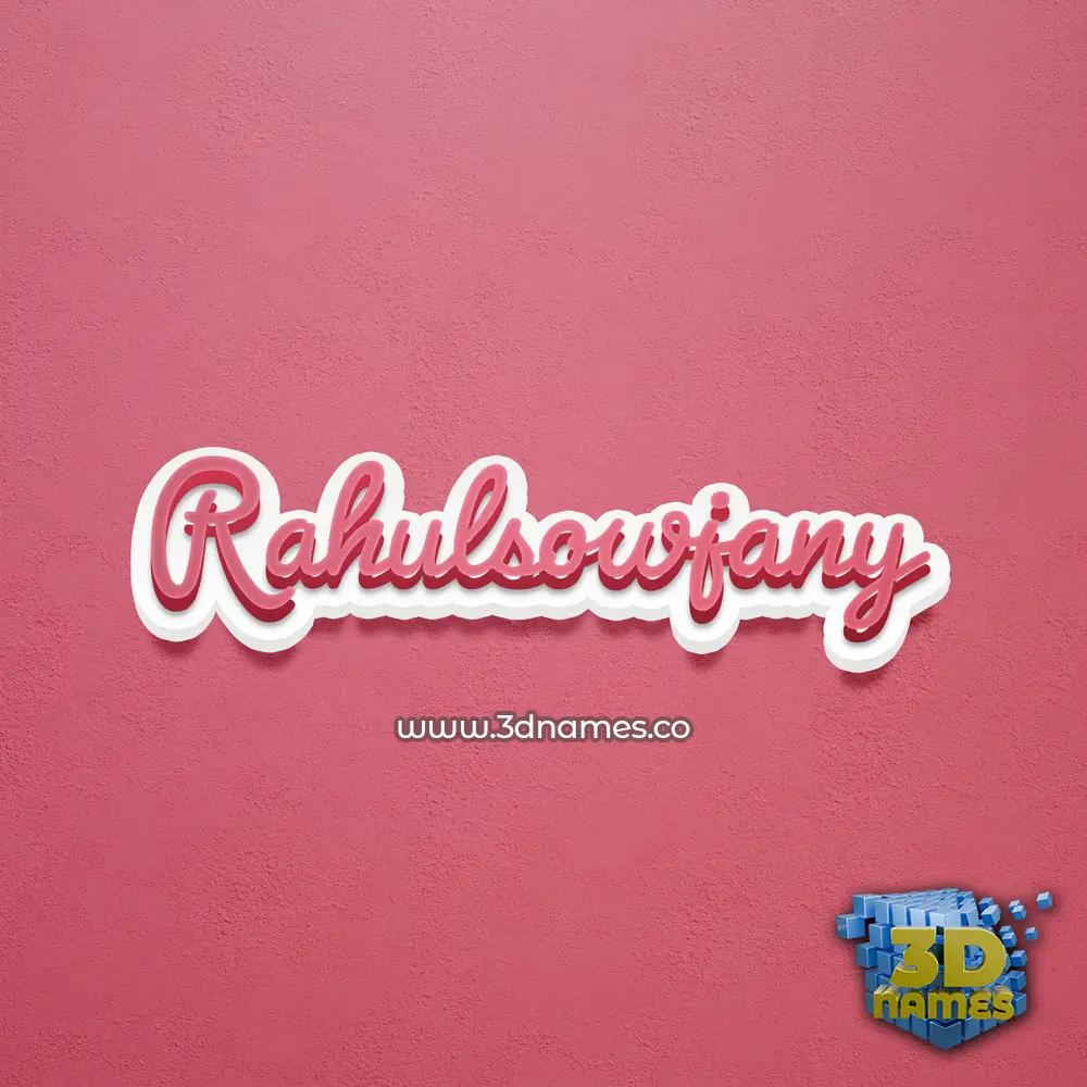 rahulsowjany in Red Scribble style - 3D name wallpaper