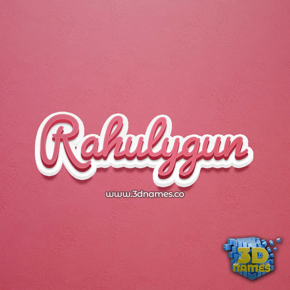 rahulygun in Red Scribble style - 3D name wallpaper