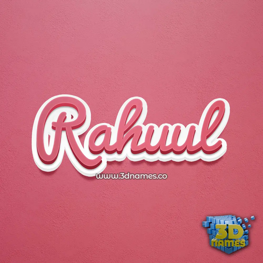 rahuul in Red Scribble style - 3D name wallpaper