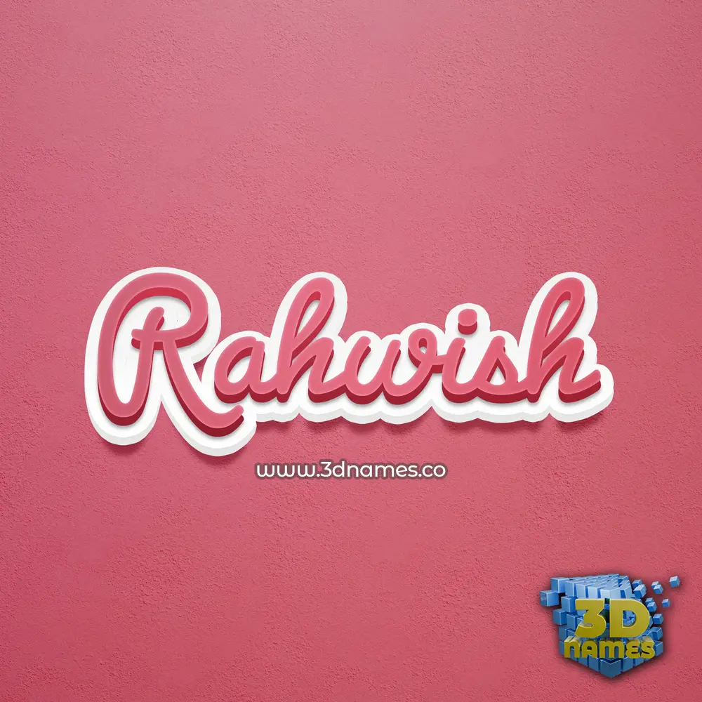 rahwish in Red Scribble style - 3D name wallpaper