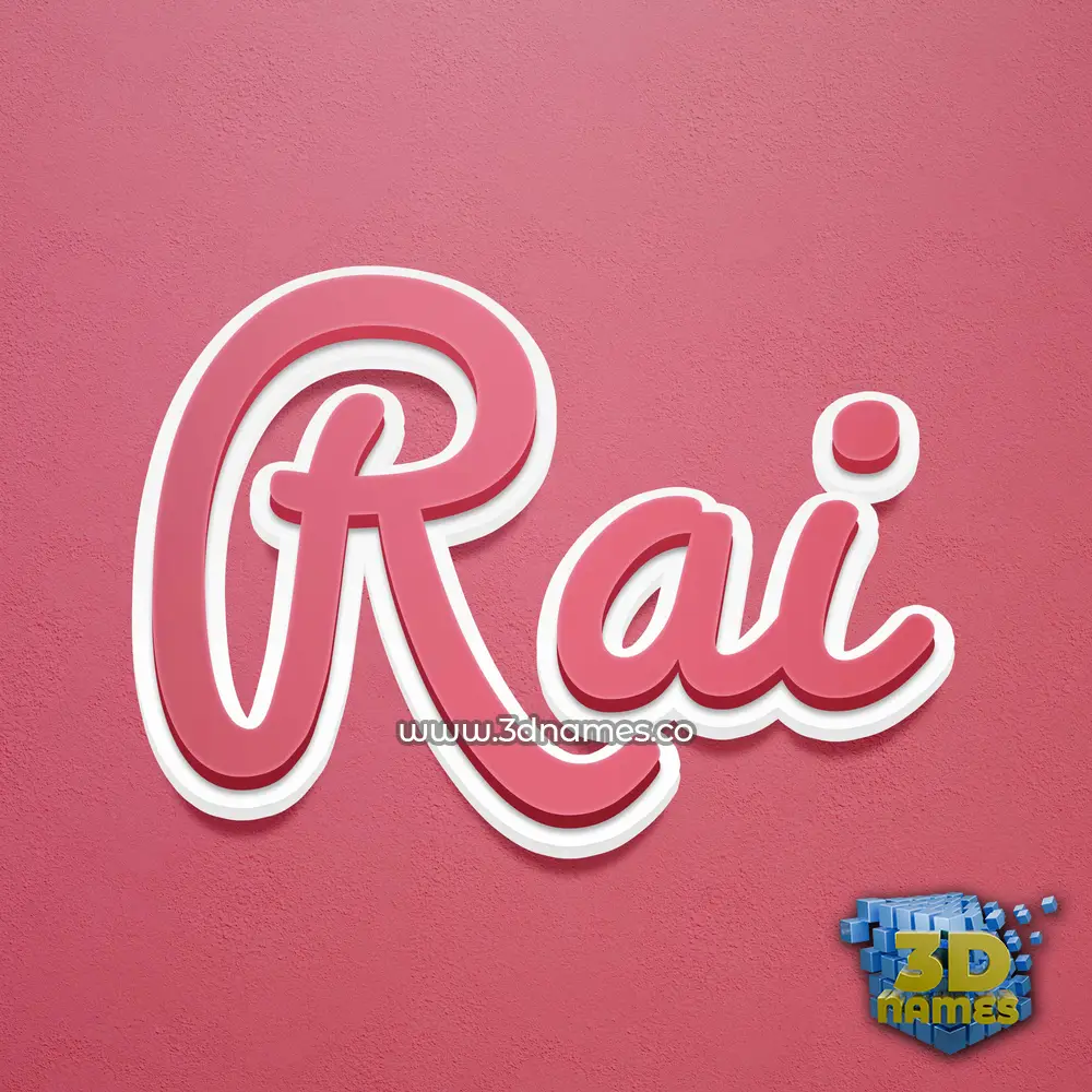 rai in Red Scribble style - 3D name wallpaper