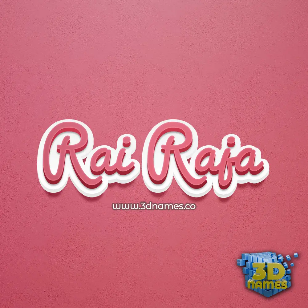 rai raja in Red Scribble style - 3D name wallpaper
