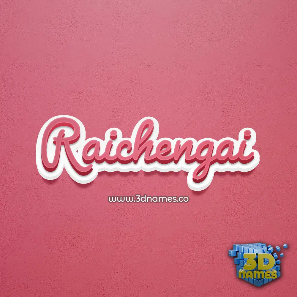 raichengai in Red Scribble style - 3D name wallpaper