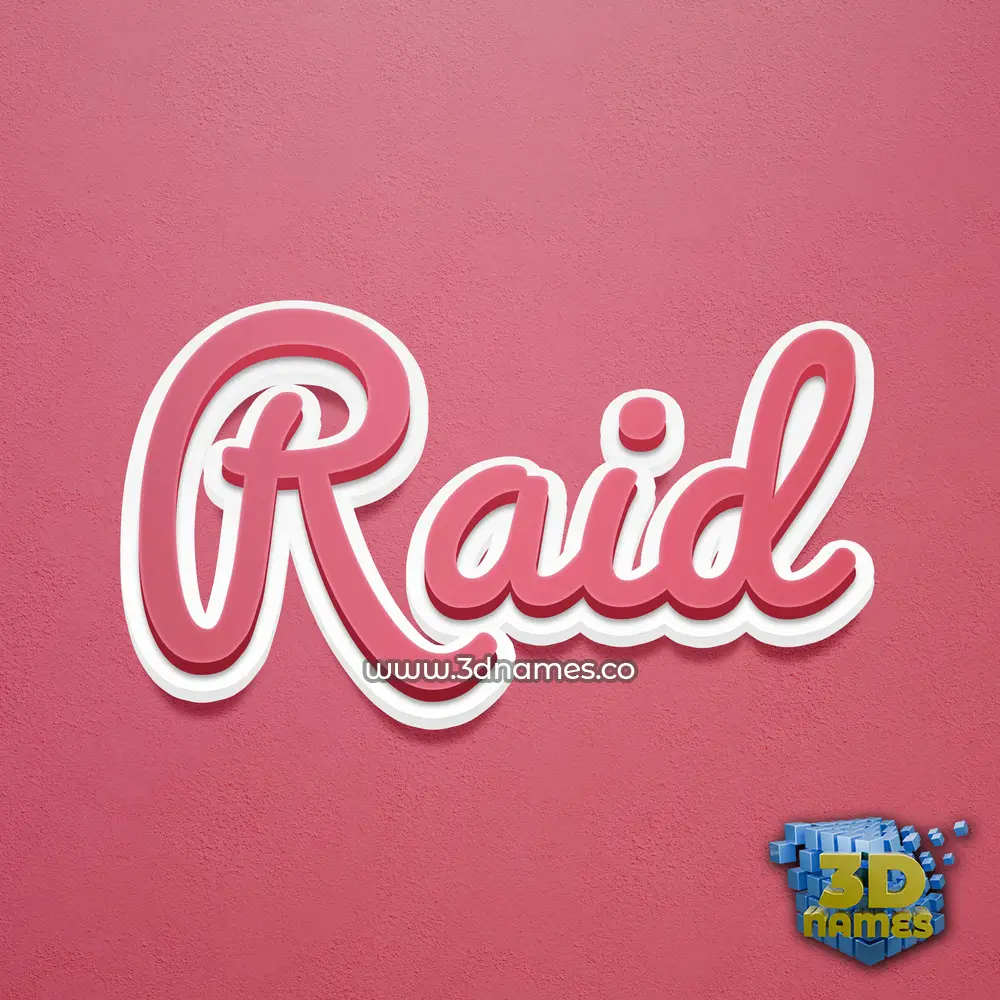 raid in Red Scribble style - 3D name wallpaper