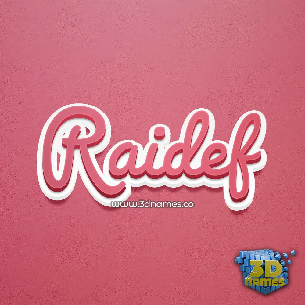 raidef in Red Scribble style - 3D name wallpaper