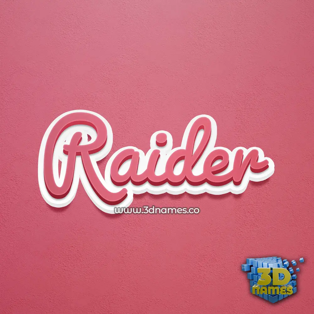 raider in Red Scribble style - 3D name wallpaper
