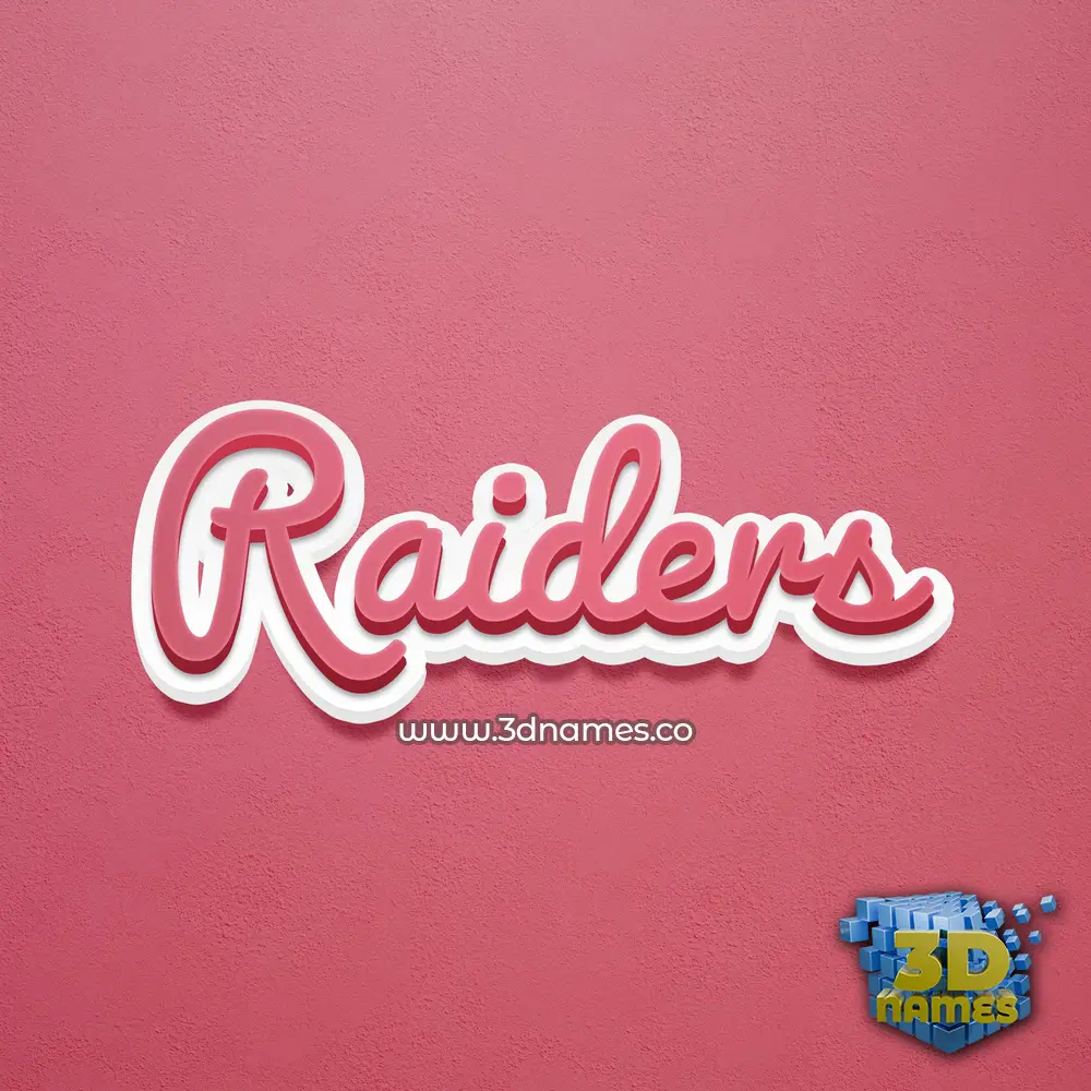 raiders in Red Scribble style - 3D name wallpaper