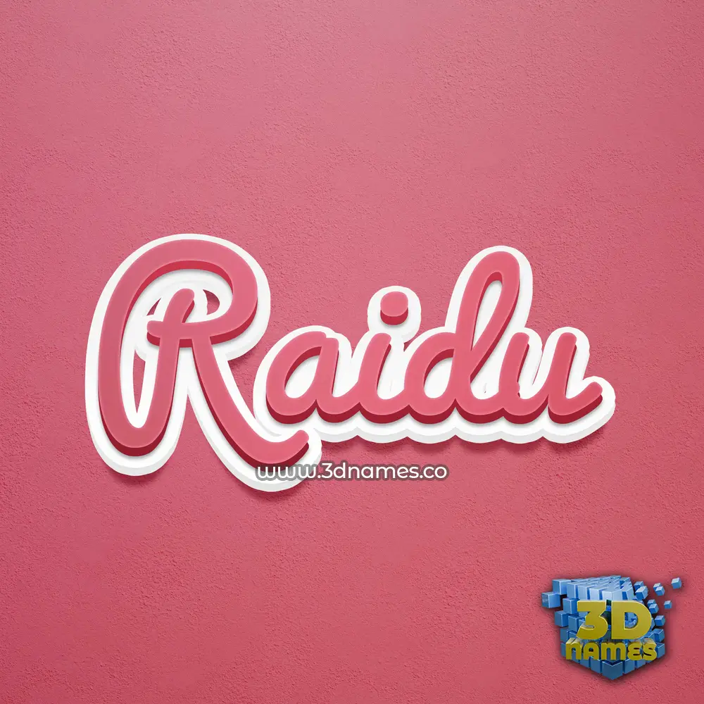 raidu in Red Scribble style - 3D name wallpaper