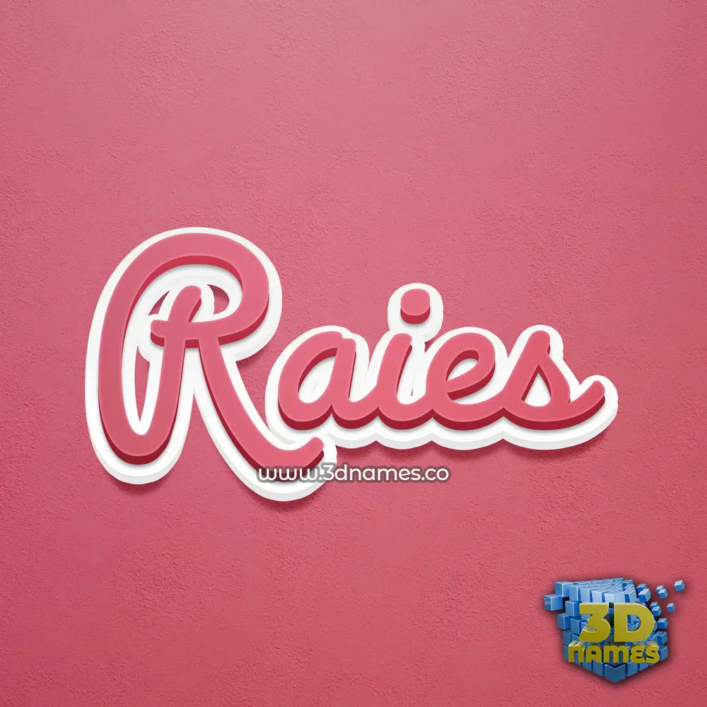 raies in Red Scribble style - 3D name wallpaper