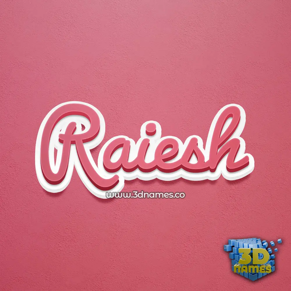 raiesh in Red Scribble style - 3D name wallpaper