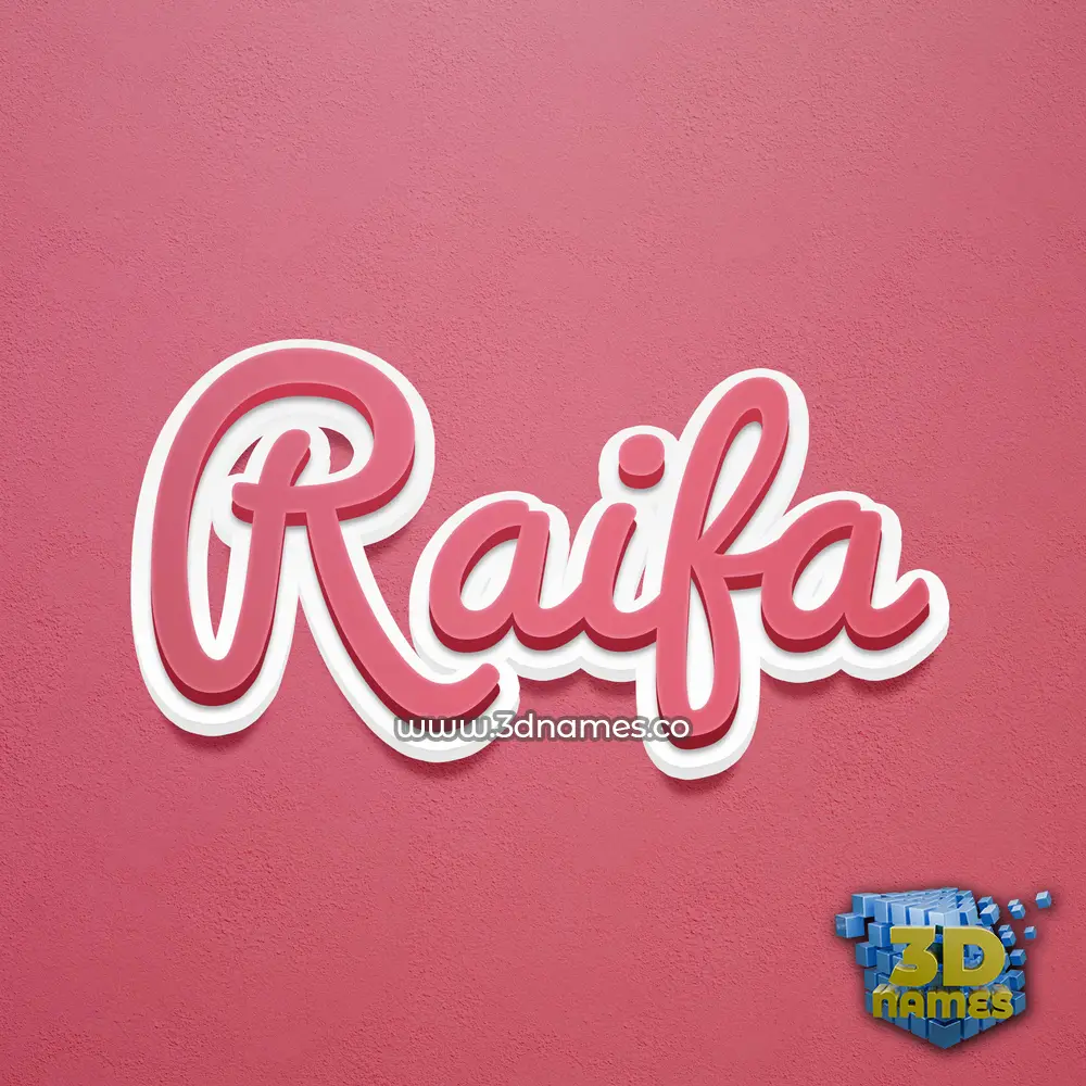 raifa in Red Scribble style - 3D name wallpaper