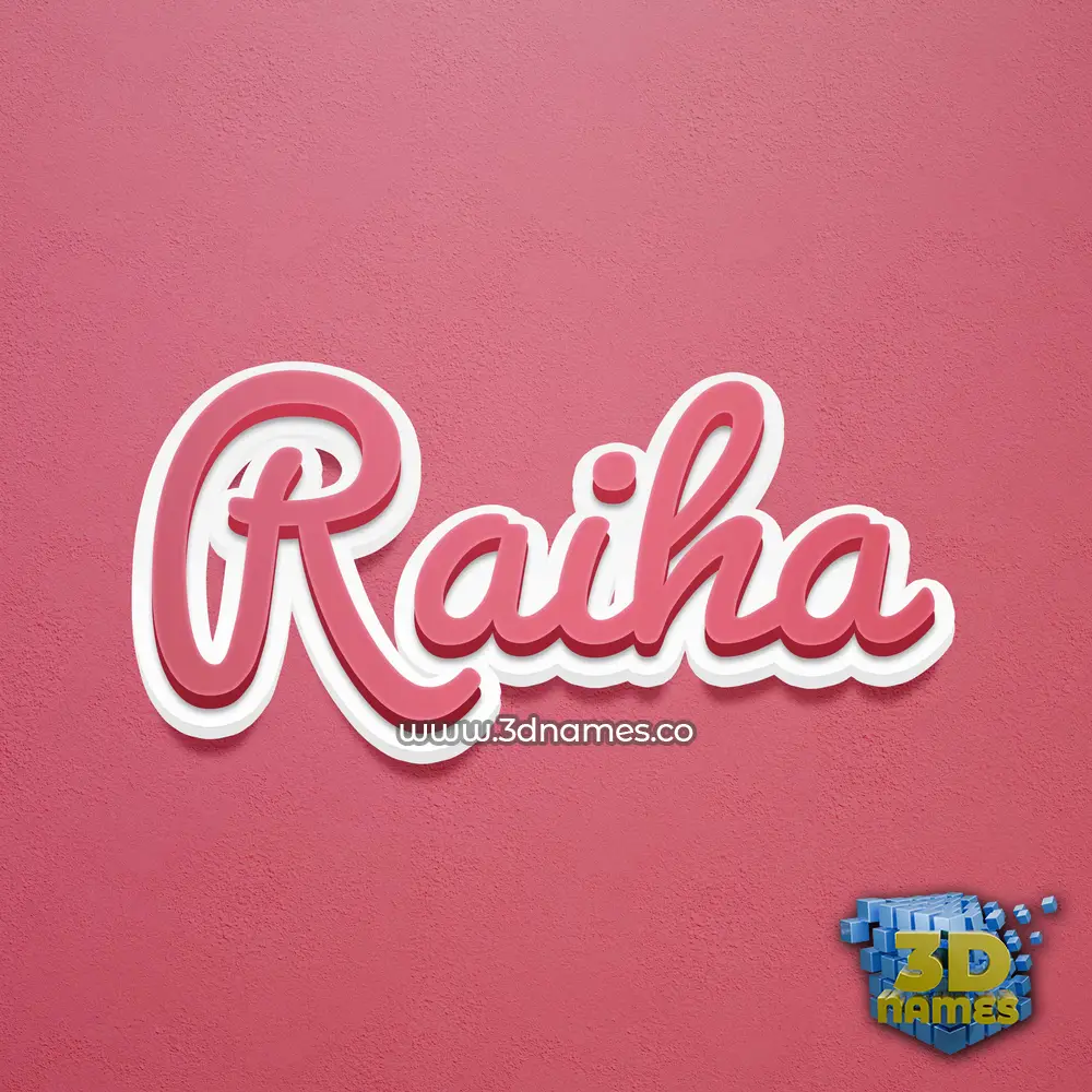 raiha in Red Scribble style - 3D name wallpaper