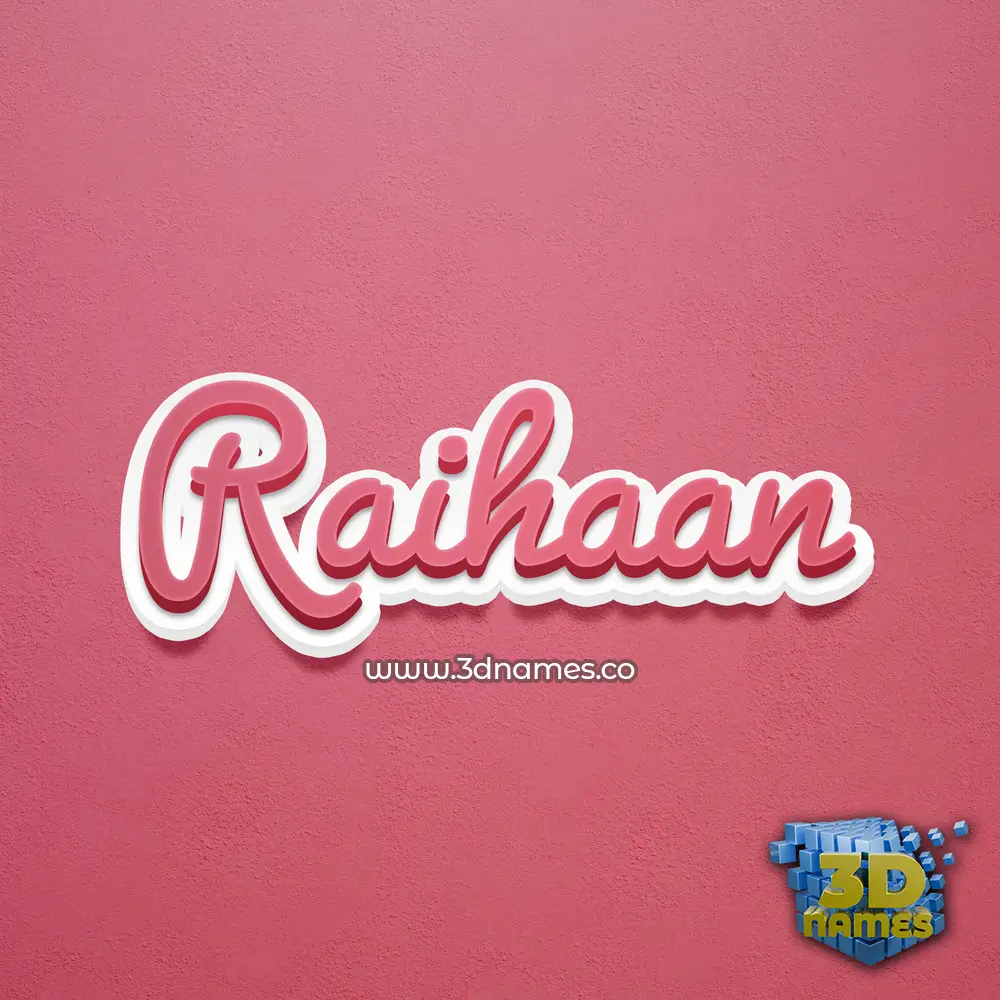 raihaan in Red Scribble style - 3D name wallpaper