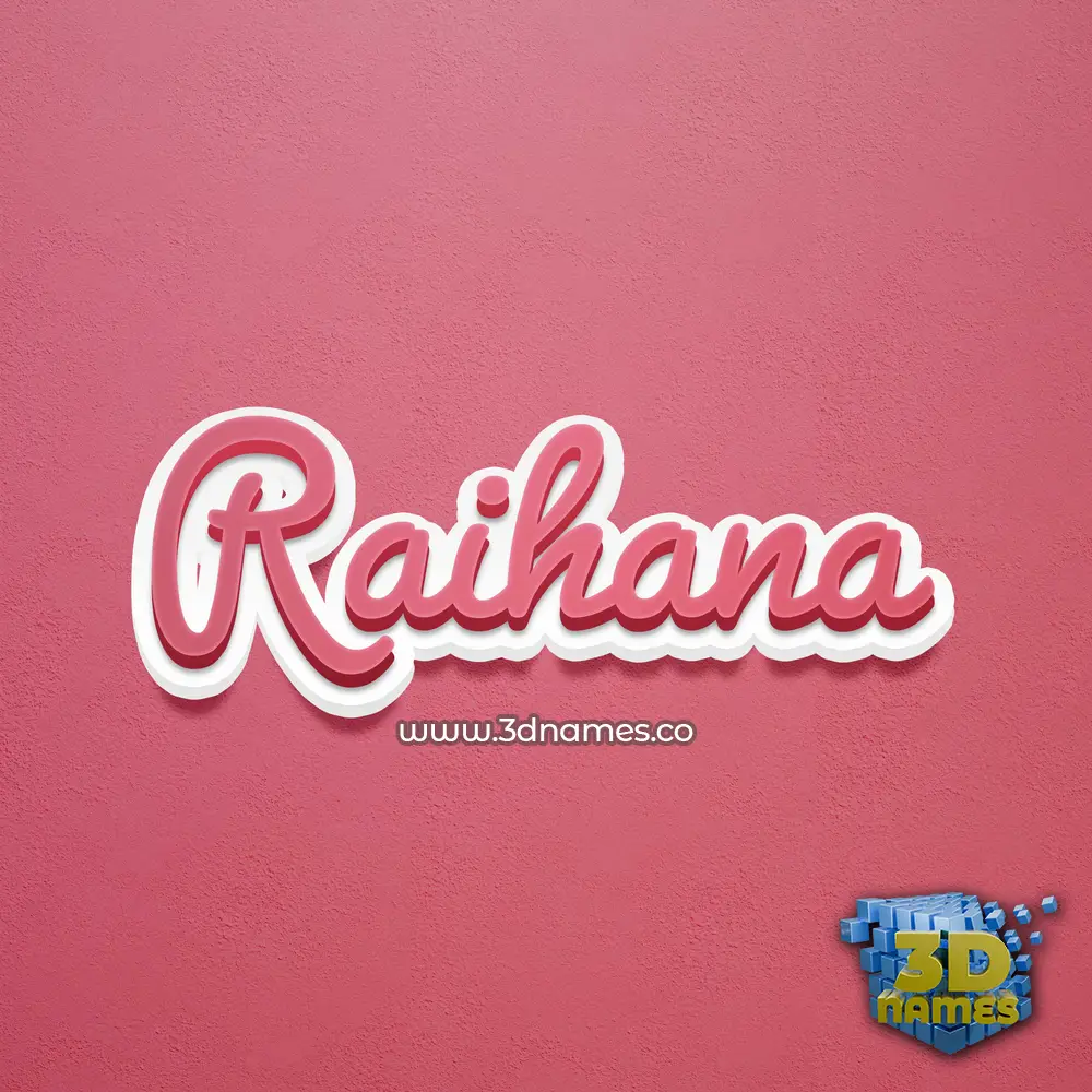 raihana in Red Scribble style - 3D name wallpaper