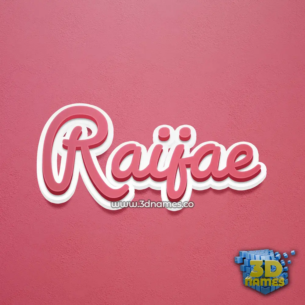 raijae in Red Scribble style - 3D name wallpaper