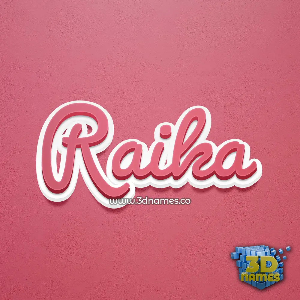 raika in Red Scribble style - 3D name wallpaper