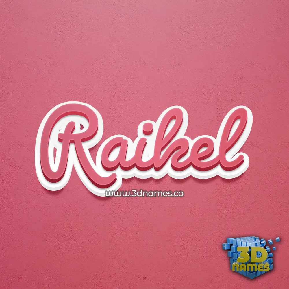raikel in Red Scribble style - 3D name wallpaper