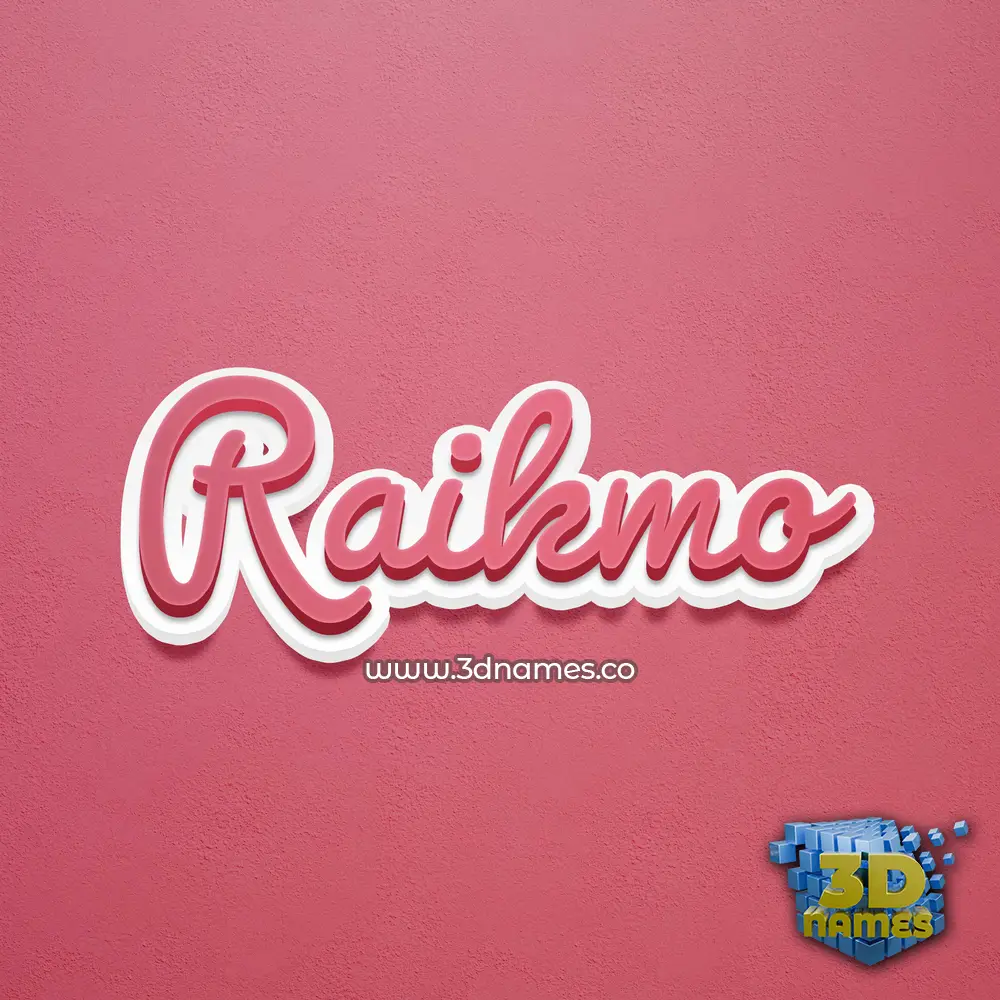 raikmo in Red Scribble style - 3D name wallpaper