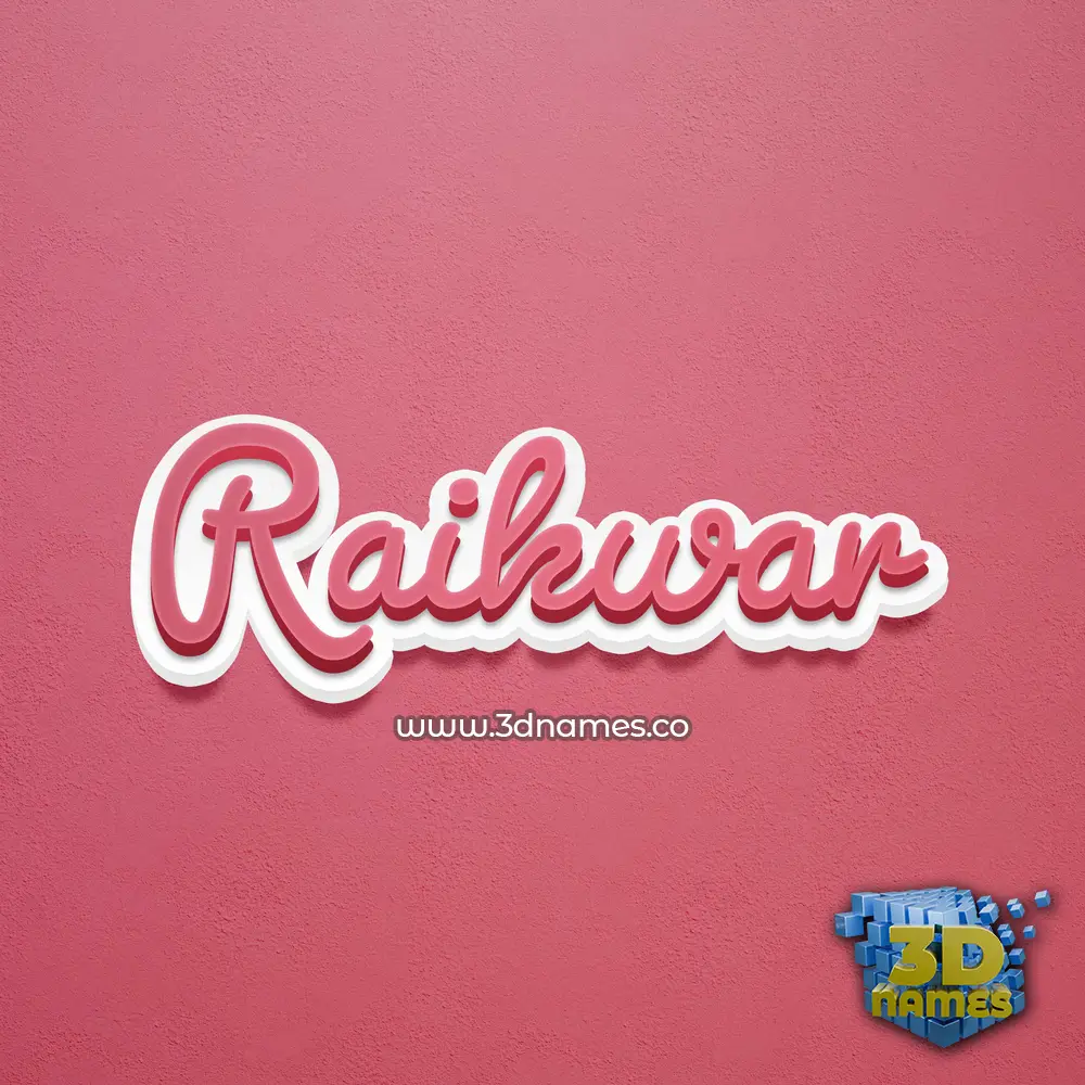 raikwar in Red Scribble style - 3D name wallpaper