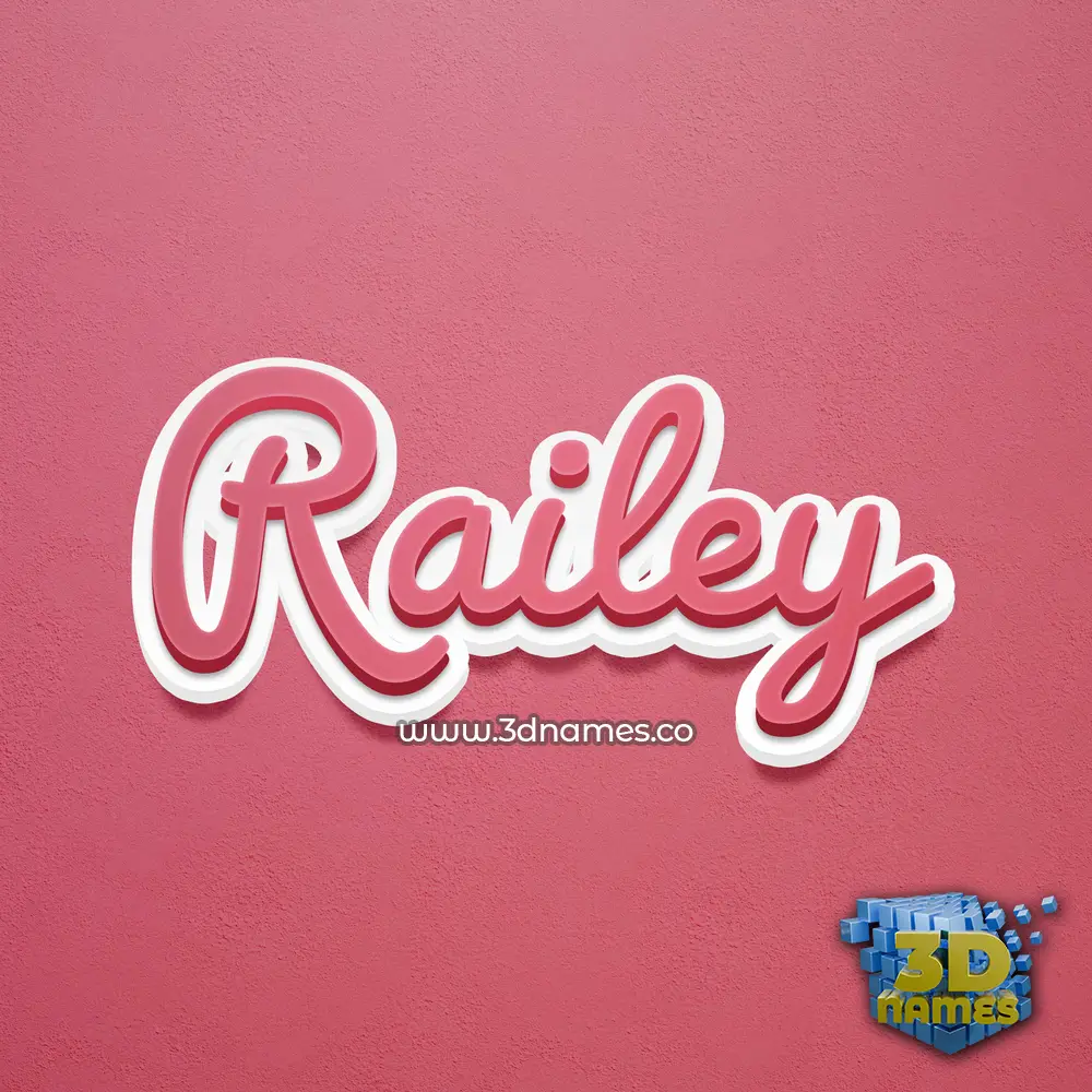 railey in Red Scribble style - 3D name wallpaper