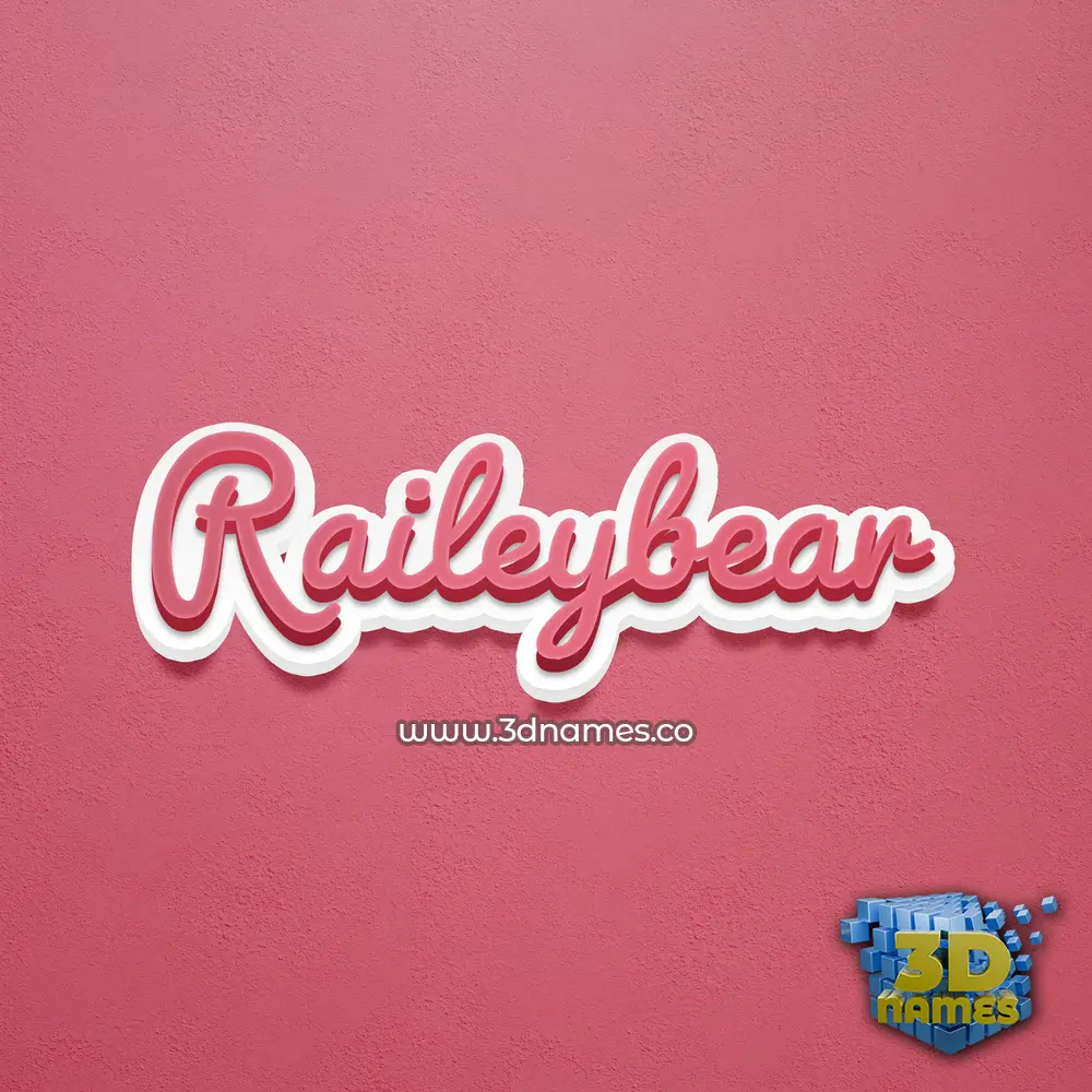 raileybear in Red Scribble style - 3D name wallpaper
