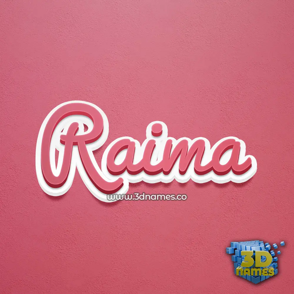 raima in Red Scribble style - 3D name wallpaper