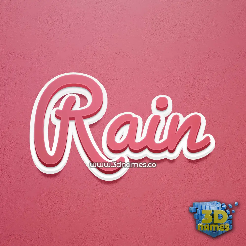 rain in Red Scribble style - 3D name wallpaper