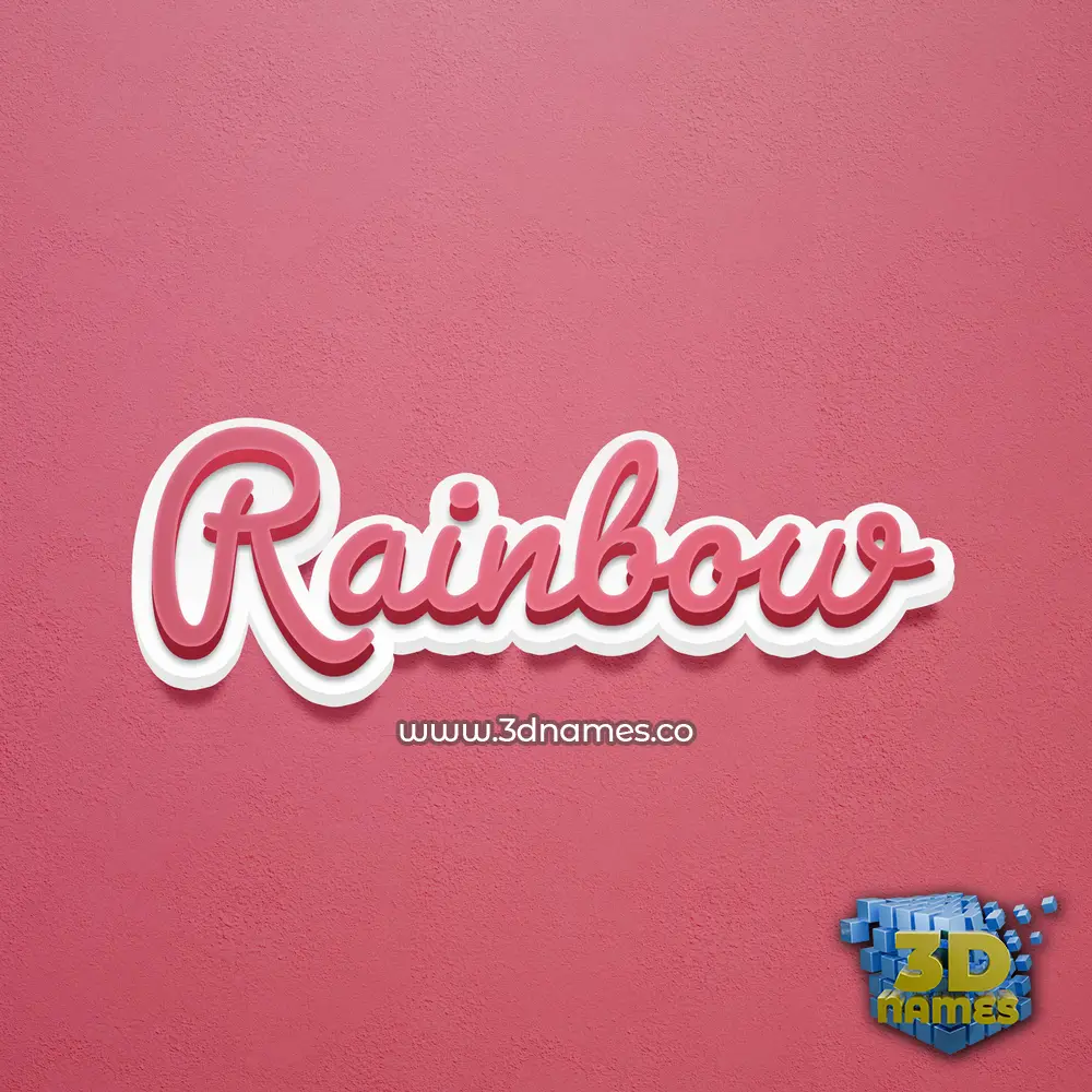 rainbow in Red Scribble style - 3D name wallpaper