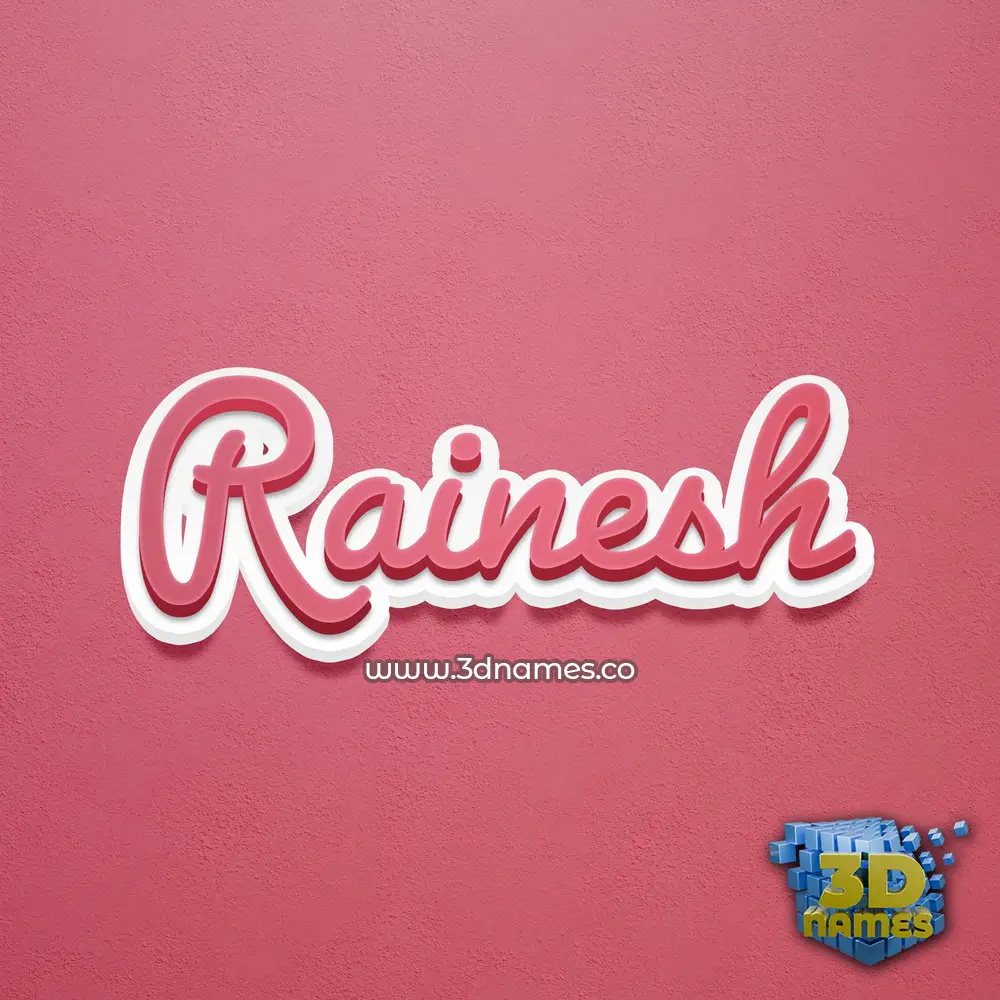rainesh in Red Scribble style - 3D name wallpaper