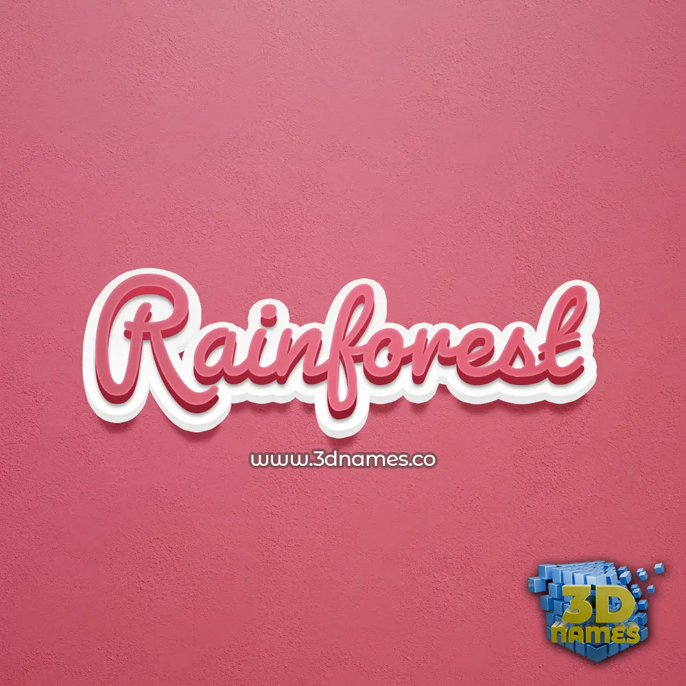rainforest in Red Scribble style - 3D name wallpaper