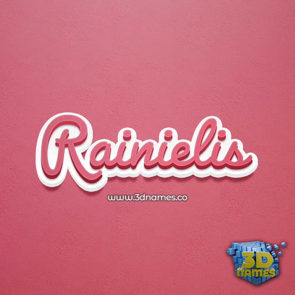 rainielis in Red Scribble style - 3D name wallpaper