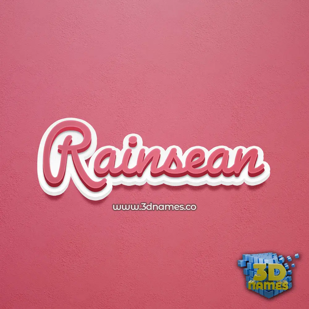 rainsean in Red Scribble style - 3D name wallpaper
