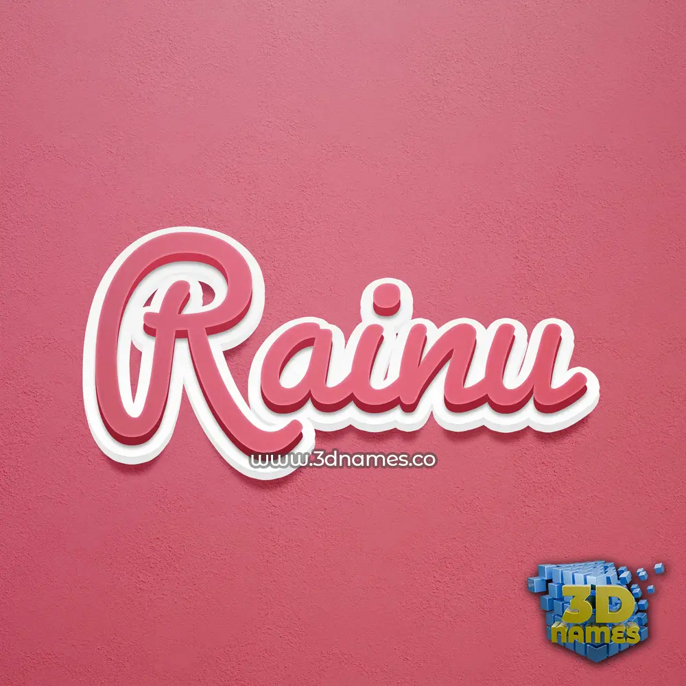rainu in Red Scribble style - 3D name wallpaper