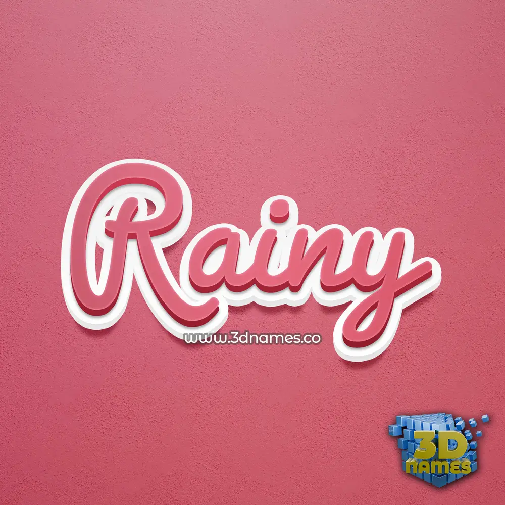 rainy in Red Scribble style - 3D name wallpaper