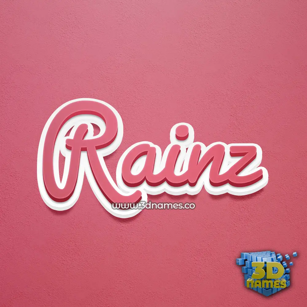 rainz in Red Scribble style - 3D name wallpaper