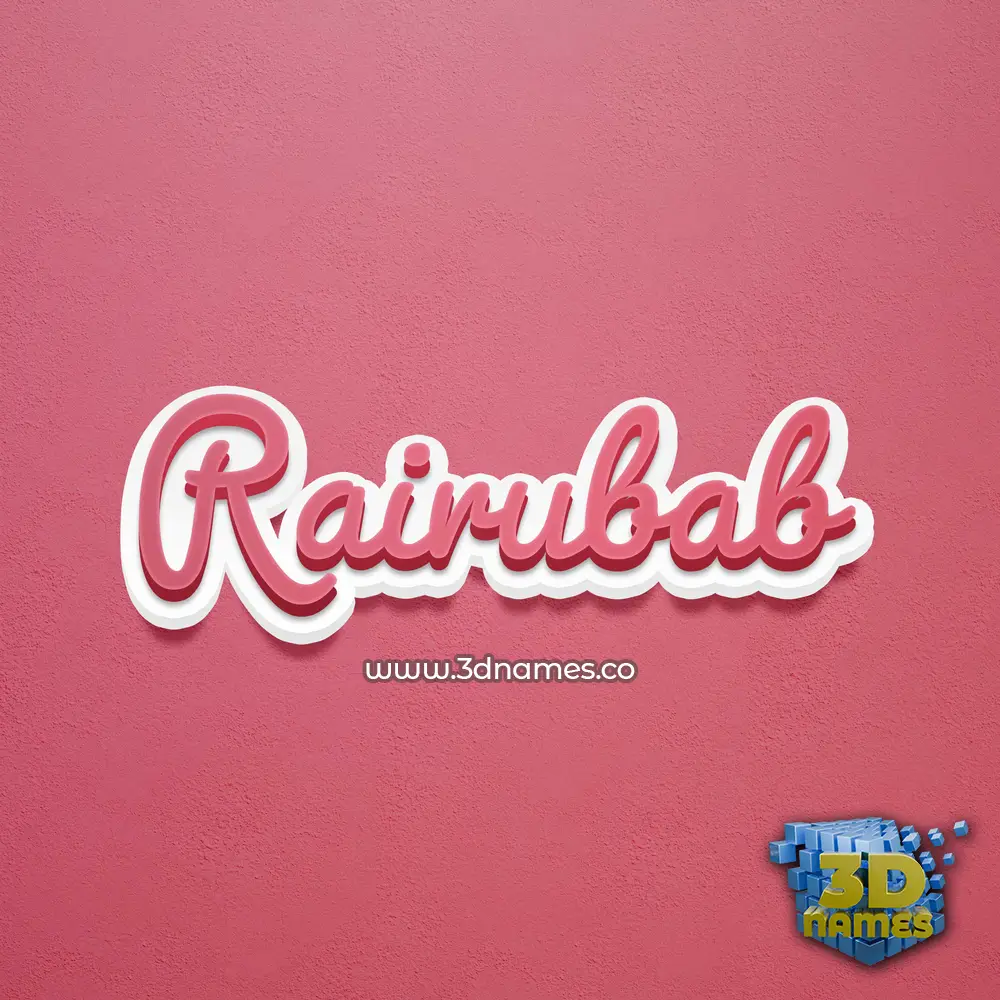 rairubab in Red Scribble style - 3D name wallpaper