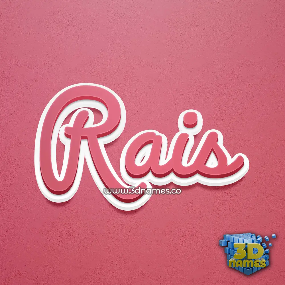 rais in Red Scribble style - 3D name wallpaper