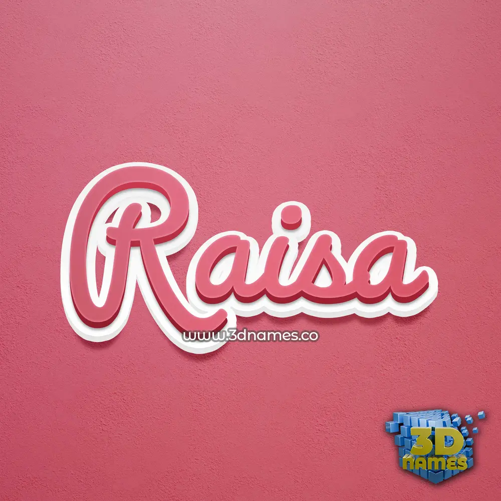 raisa in Red Scribble style - 3D name wallpaper