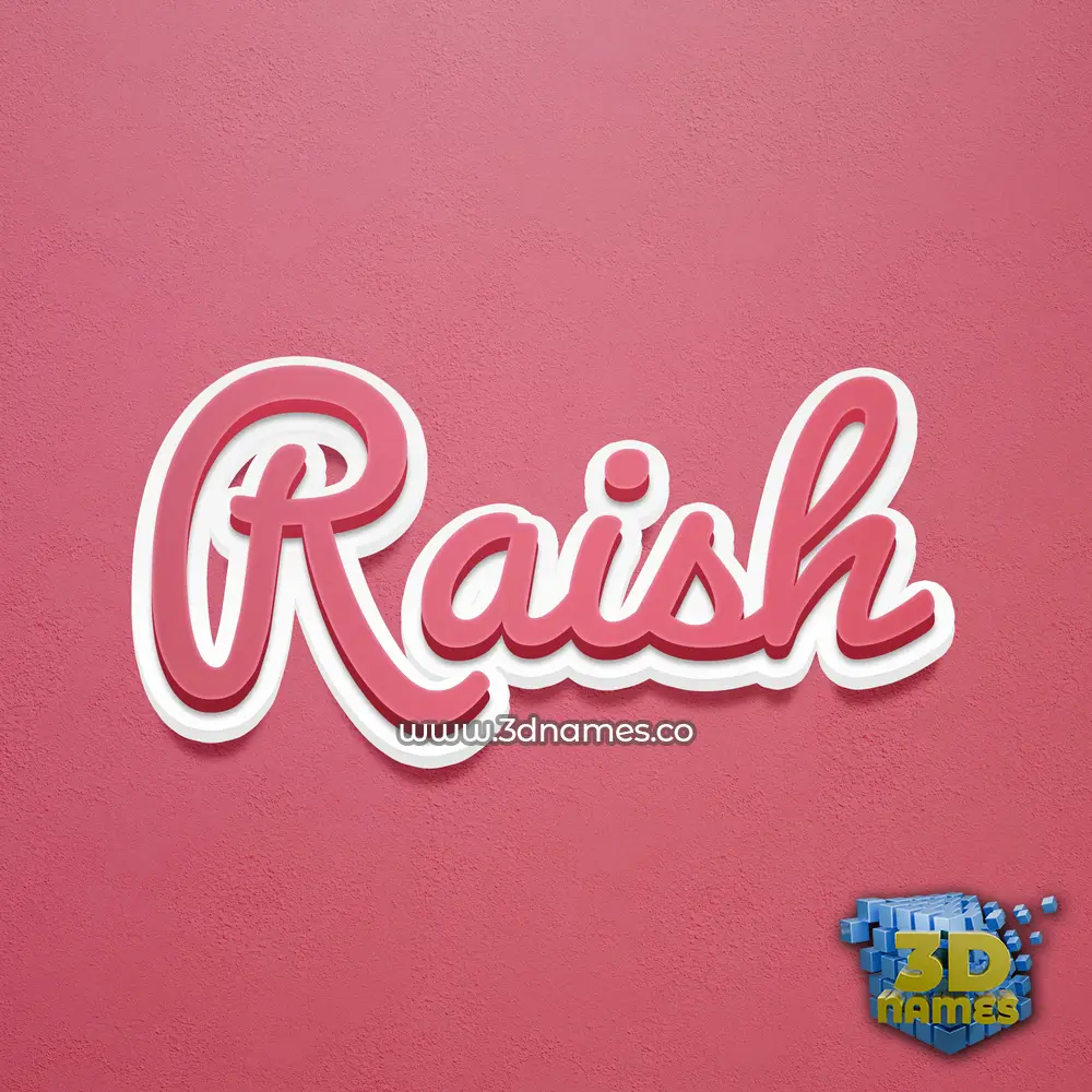 raish in Red Scribble style - 3D name wallpaper